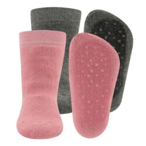 Ewers Stoppersocke 2er Pack grau/altrosa