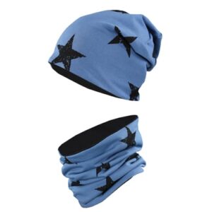 TupTam Unisex Kinder Beanie Mütze Schlauchschal Set schwarz/blau