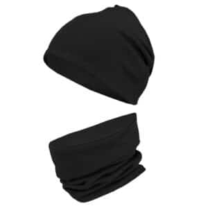 TupTam Unisex Kinder Beanie Mütze Schlauchschal Set schwarz