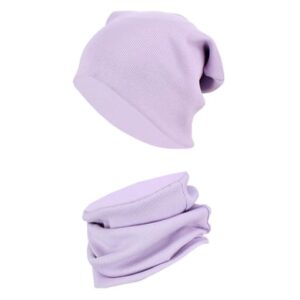 TupTam Unisex Kinder Beanie Mütze Schlauchschal Set lila