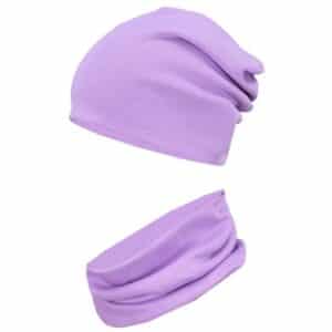 TupTam Unisex Kinder Beanie Mütze Schlauchschal Set violett