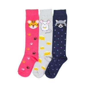 TupTam Mädchen Knielange Socken Gemustert 3er Pack rosa/gelb
