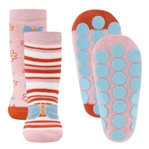 Ewers Stoppersocken 2er Pack Schmetterlinge rosa