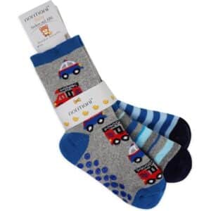 normani 3 Paar Kindersocken mit ABS-Druck Auto