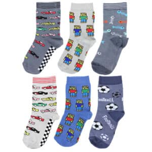 TupTam Kinder Socken Mädchen Jungen Bunt Gemustert 6er Pack blau/rot