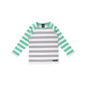 Villervalla Shirt Langarm Stripes Pear/Fossil grün weiß grau