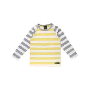Villervalla Shirt Langarm Stripes Fossil/Lemon gelb weiß grau