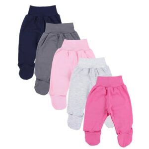 TupTam Baby Hose mit Fuß 5er Pack rosa/grau
