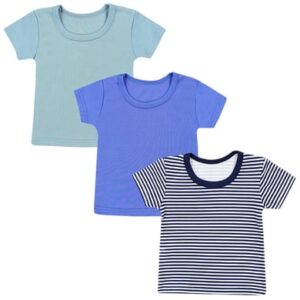 TupTam Baby Jungen Sommer Kurzarm T-Shirt 3er Pack blau