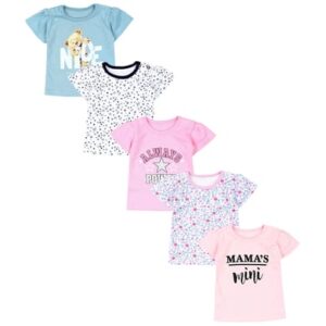 TupTam Baby Mädchen Kurzarm T-Shirt 5er Set mint/weiß