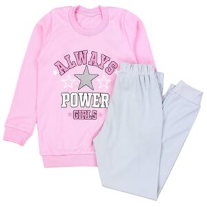 TupTam Kinder Mädchen Schlafanzug Set Langarm 2-teilig rosa/grau