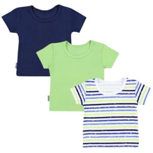 TupTam Baby Jungen Sommer Kurzarm T-Shirt 3er Pack blau/grün