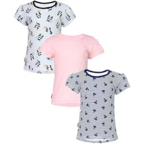 TupTam Baby Mädchen Sommer Kurzarm Shirt 3er Pack dunkelblau