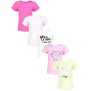 TupTam Baby Mädchen Kurzarm T-Shirt 5er Set rosa/gelb
