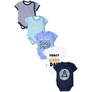 TupTam Baby Jungen Kurzarm Wickelbody 5er Set dunkelblau