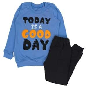 TupTam Kinder Jungen Pyjama Set Langarm 2-teilig schwarz/blau