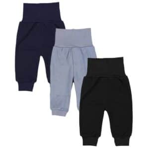 TupTam Baby Jungen Lange Pumphose 3er Pack schwarz/grau