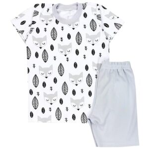 TupTam Kinder Jungen Pyjama Set Kurzarm 2-teilig Sommer grau