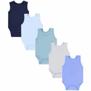 TupTam Baby Jungen Achselbody 5er Pack hellblau