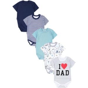 TupTam Baby Kurzarm Body mit Aufdruck Spruch 5er Pack mint