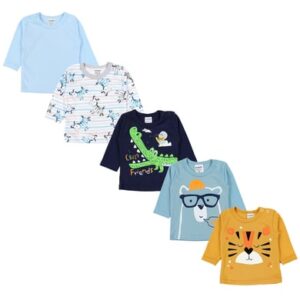 TupTam Baby Jungen Langarmshirt 5er Set blau/gelb