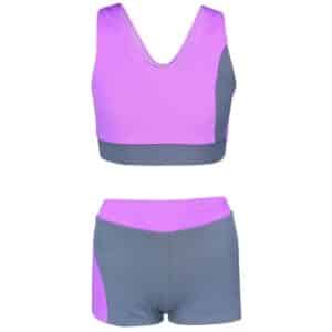 Aquarti Mädchen Sport Bikini - Racerback Bustier & Badehose grau/lila