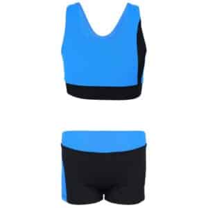 Aquarti Mädchen Sport Bikini - Racerback Bustier & Badehose schwarz/blau