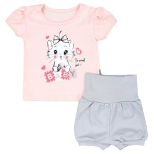 TupTam Baby Mädchen Sommer Bekleidung T-Shirt Shorts Set apricot