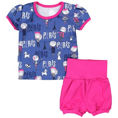 TupTam Baby Mädchen Sommer Bekleidung T-Shirt Shorts Set dunkelblau