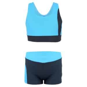 Aquarti Mädchen Sport Bikini - Racerback Bustier & Badehose grau/hellblau