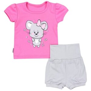 TupTam Baby Mädchen Sommer Bekleidung T-Shirt Shorts Set magenta
