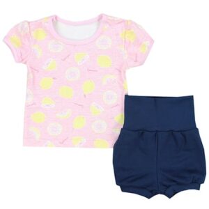 TupTam Baby Mädchen Sommer Bekleidung T-Shirt Shorts Set blau/gelb