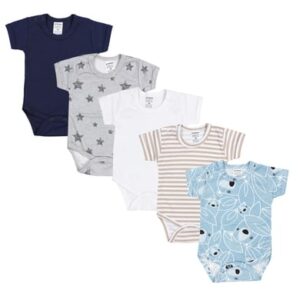 TupTam Jungen Baby Body Kurzarm 5er Pack blau/weiß