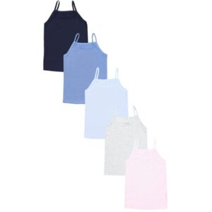 TupTam Mädchen Unterhemd Spaghettiträger Top 5er Pack blau/grau