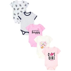 TupTam Mädchen Baby Body Kurzarm 5er Pack apricot