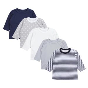 TupTam Baby Jungen Langarmshirt 5er Pack grau/weiß