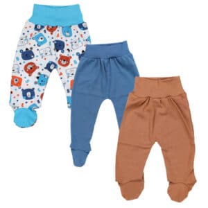 TupTam Baby Jungen Strampelhose mit Fuß 3er Pack türkis/blau