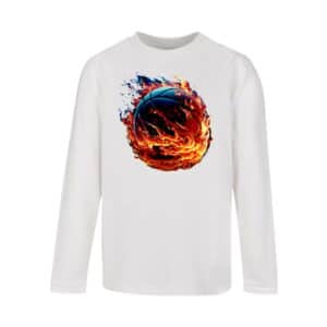 F4NT4STIC Longsleeve Shirt Basketball on fire weiß