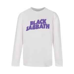 F4NT4STIC Longsleeve Shirt Black Sabbath Wavy Logo Black weiß