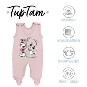 TupTam Baby Strampler mit Aufdruck Spruch 5er Pack rosa Modell 1