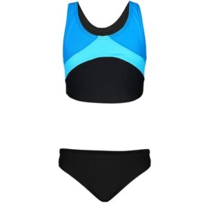 Aquarti Mädchen Sport Bikini Racerback Bustier & Bikinislip hellblau