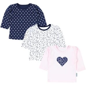 TupTam Unisex Baby Langarmshirt mit Spruch Aufdruck 3er Set rosa Modell 1