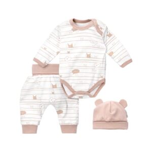 Baby Sweets 3tlg Set Body + Hose + Mütze Lieblingsstücke beige creme