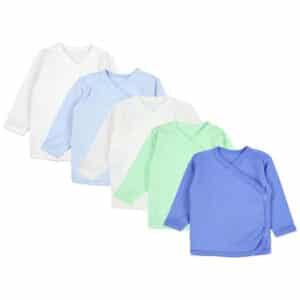 TupTam Baby Langarm Wickelshirt 5er Set grün/blau