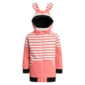 WeeDo Winterjacke BUNNYDO Hase pink_rote_streifen