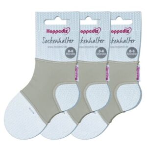 Hoppediz Babysocken Sockenhalter 3-er Set grau