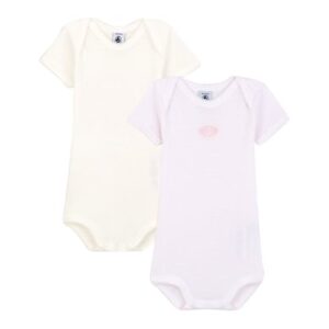 Petit Bateau 2-Pack Bodies weiß/rosa