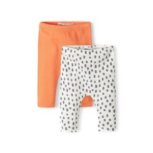 MINOTI 2er-Pack Leggings Weiß/Orange