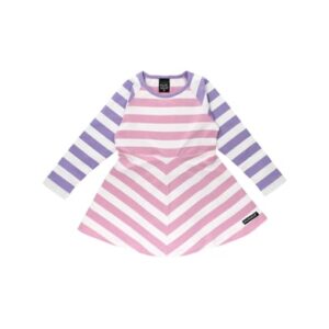 Villervalla Kleid Stripes Lavender/Bloom weiß rosa lila