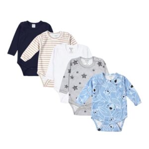 TupTam Jungen Baby Body Langarm 5er Pack beige/blau